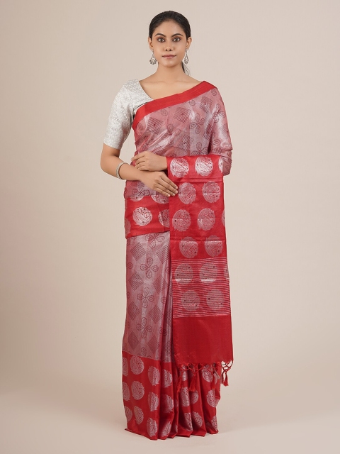 

Pothys Red Printed Tissue Saree