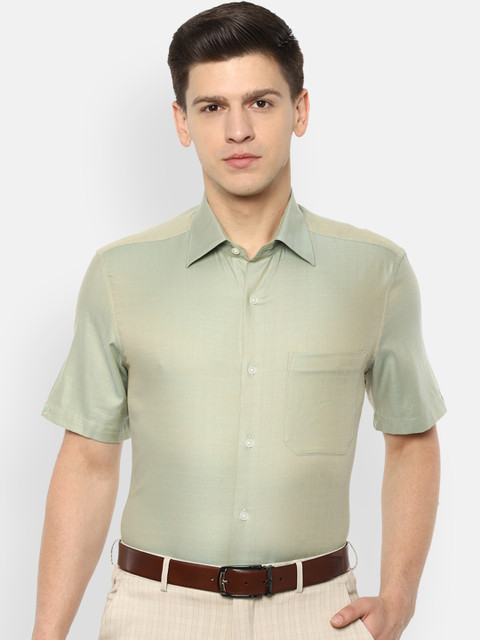 

Louis Philippe Men Green Regular Fit Self Design Casual Shirt