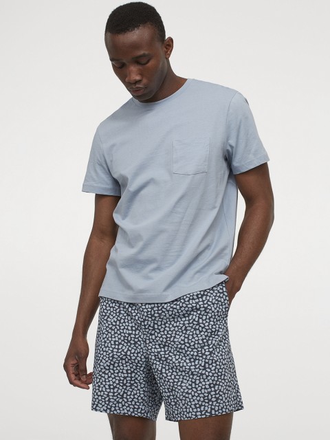 

H&M Men Blue Pyjama T-shirt & Shorts