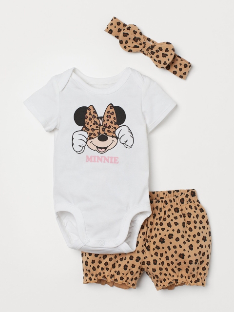 

H&M White & Beige 3-Piece Jersey Set