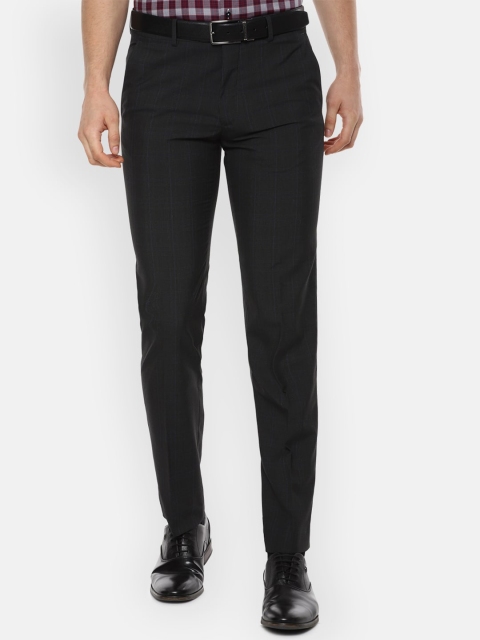 

Van Heusen Men Black Slim Fit Solid Formal Trousers