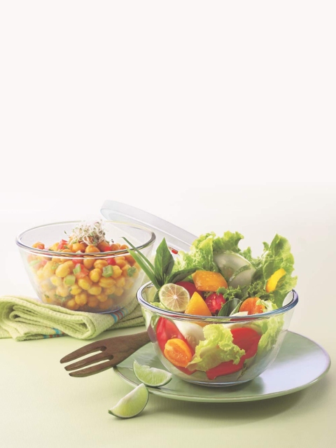 

BOROSIL Set Of 2 Transparent Borosilicate Glass Microwave Safe Mixing Bowl With Lid