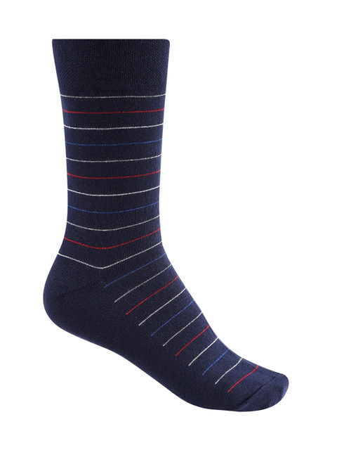 

RICHARD PARKER by Pantaloons Men Navy Blue & White Striped Calf-Length Socks