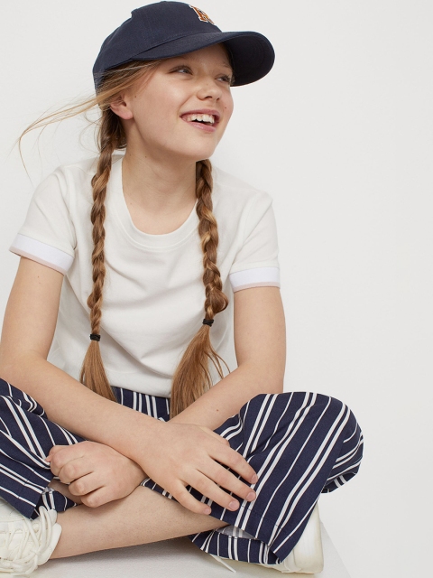 

H&M Girls Blue & White Wide Trousers