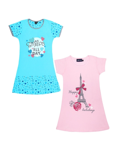 

Todd N Teen Girls Pack of 2 Printed Nightdress, Pink