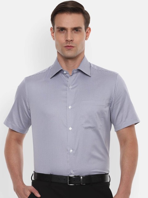 

Louis Philippe Men Grey Regular Fit Striped Casual Shirt