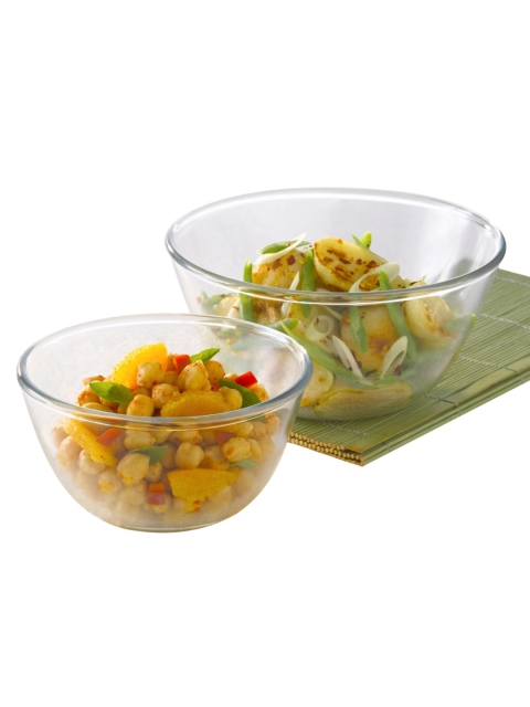 

BOROSIL Set Of 2 Transparent Borosilicate Glass Microwave Safe Serving Bowls