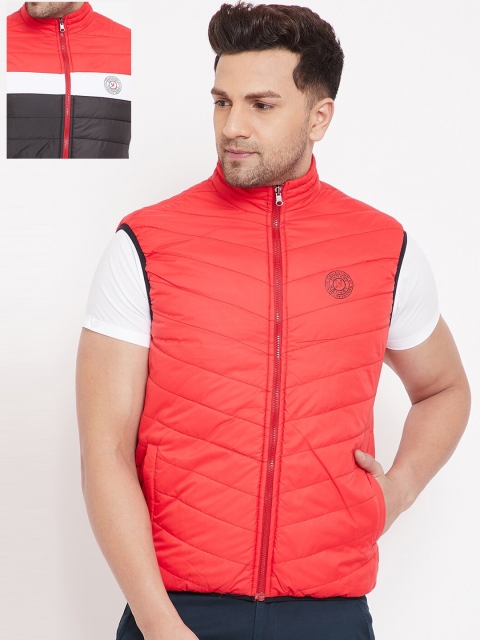 

Canary London Men Red Colourblocked Reversible Puffer Jacket