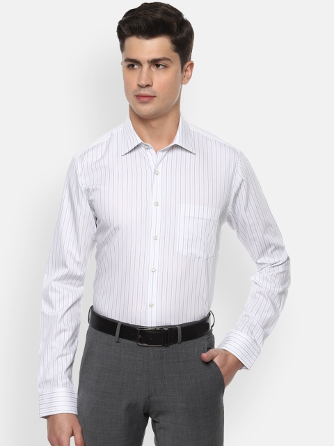 

Van Heusen Men White & Blue Slim Fit Striped Formal Shirt