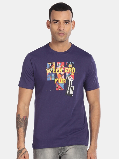 

Colt Men Purple Printed Round Neck T-shirt
