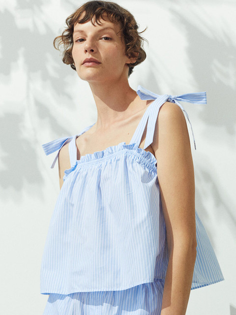 

H&M Women Blue Wide top