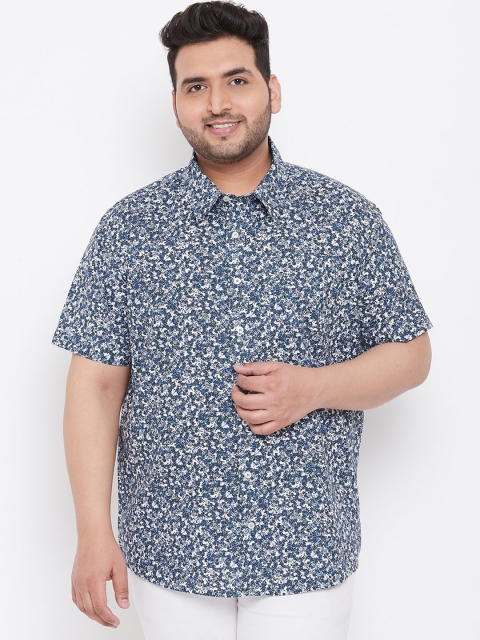 

bigbanana Men Blue & Off-White Regular Fit Printed Casual Shirt