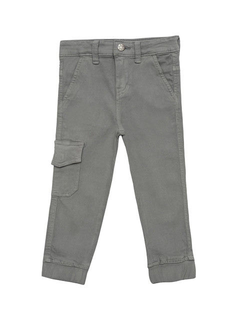 

Kid Studio Boys Grey Relaxed Regular Fit Solid Joggers