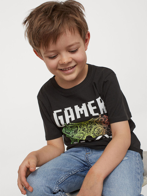 

H&M Boys Black & Yellow 2-Pack Cotton T-shirts