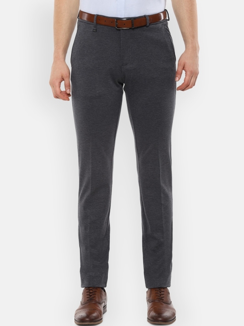 

Van Heusen Men Grey Slim Fit Solid Formal Trousers
