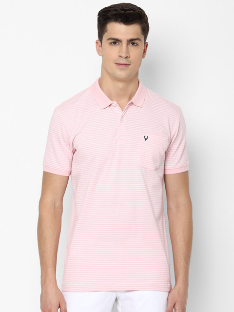 

Allen Solly Men Pink Solid Polo Collar T-shirt