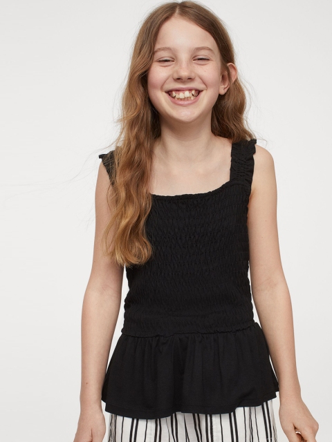 

H&M Girls Black Smocked Top