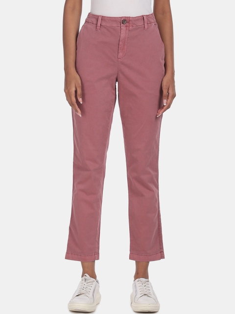 

GAP Women Pink Girlfriend Twill Stripe Chinos