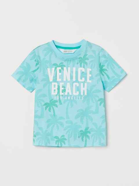 

H&M Boys Turquoise Blue Printed T-shirt