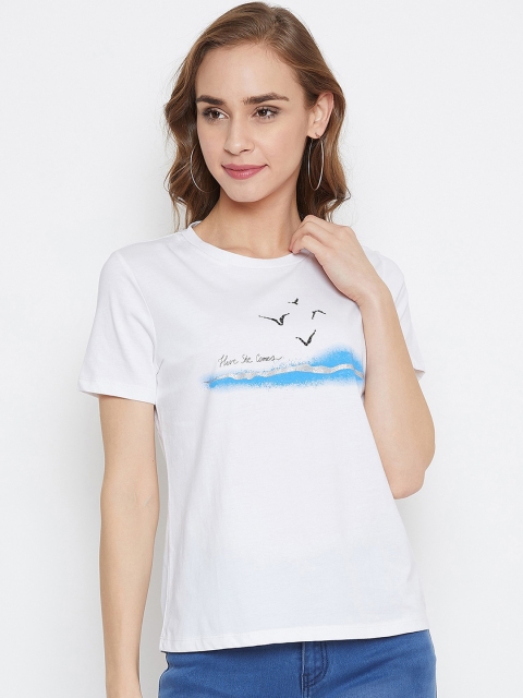 

Madame Off White & Blue Regular Top