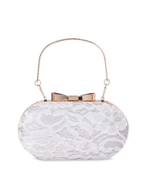 

Ratans White Lace Box Clutch