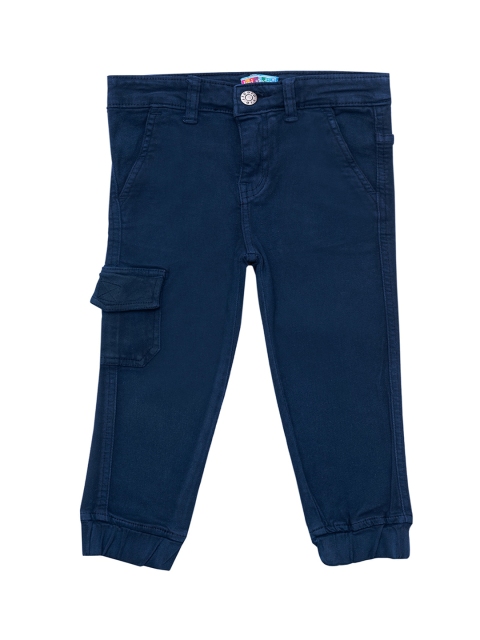 

Kid Studio Boys Navy Blue Relaxed Regular Fit Solid Joggers