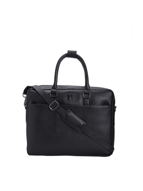 

MERECER MELHOR Unisex Black Solid 16 Inch Leather Laptop Bag