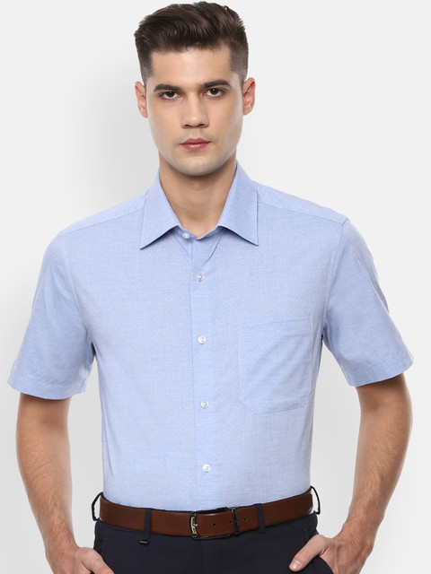 

Louis Philippe Men Blue Regular Fit Solid Casual Shirt