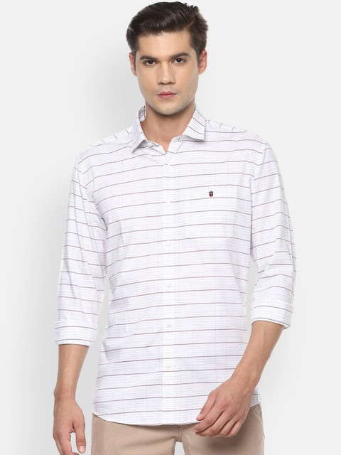 

Louis Philippe Jeans Men White & Black Slim Fit Striped Casual Shirt