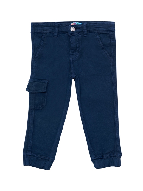 

Kid Studio Boys Navy Blue Relaxed Regular Fit Solid Joggers
