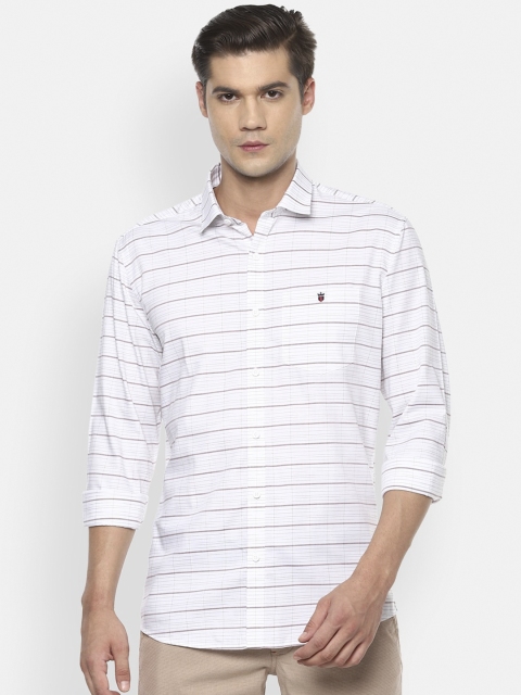 

Louis Philippe Jeans Men White & Black Slim Fit Striped Casual Shirt