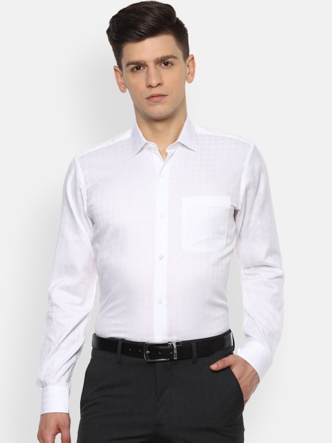 

Van Heusen Men White Regular Fit Checked Formal Shirt