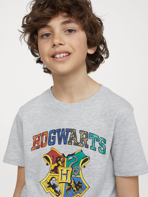 

H&M Boys Grey Printed T-shirt
