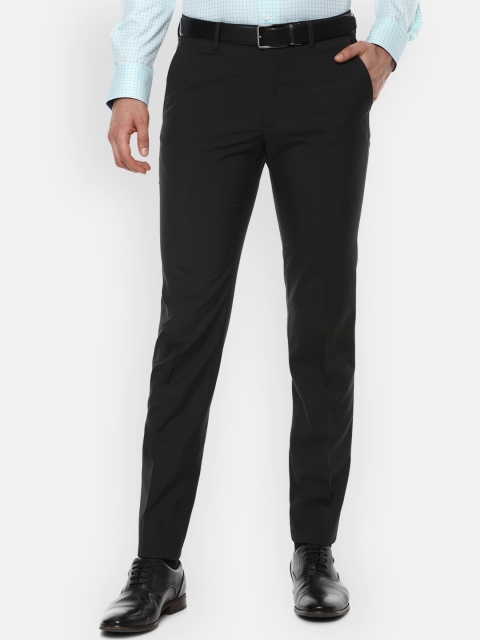 

Van Heusen Men Black Slim Fit Solid Formal Trousers