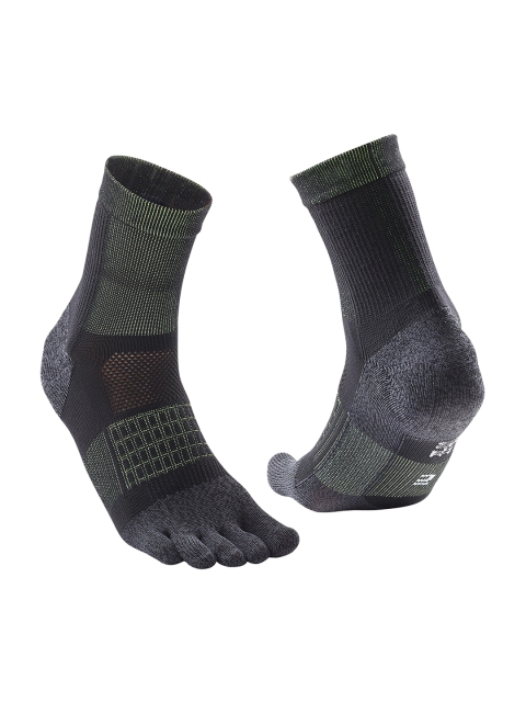 

KIPRUN By Decathlon Grey & Green Patterned 5-Finger Ankle-Length Running Socks
