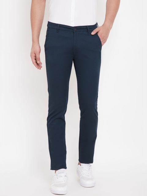 

Canary London Men Navy Blue Slim Fit Solid Regular Trousers