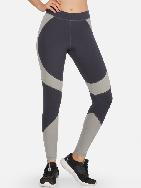 

NEU LOOK FASHION Women Grey Colourblocked Gym Tights