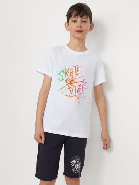 

H&M Boys 2-Piece White & Black T-Shirt & Shorts Set