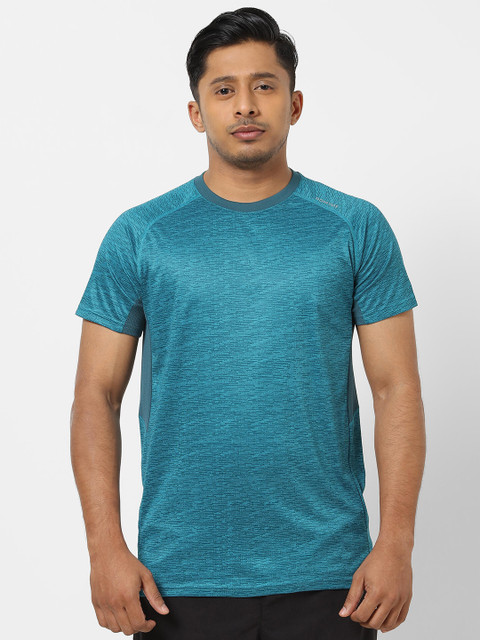 

Domyos by Decathlon Men Mottled Grey Round Neck Regular-Fit Gym T-shirt, Blue