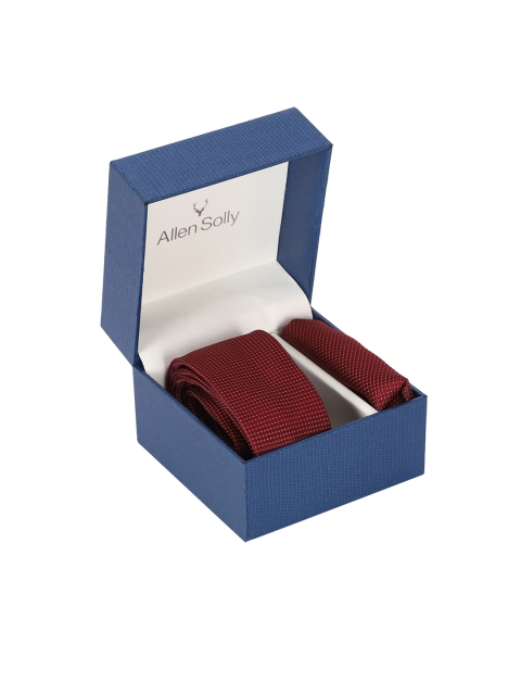 

Allen Solly Men Maroon & White Self Design Accessory Gift Set