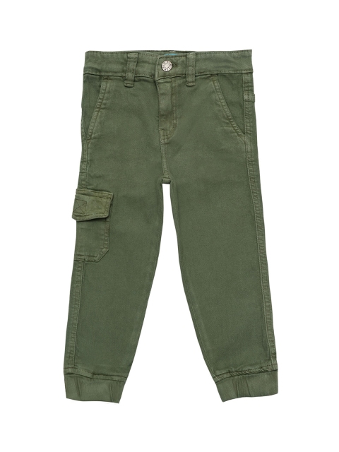 

Kid Studio Boys Olive Green Relaxed Regular Fit Solid Joggers