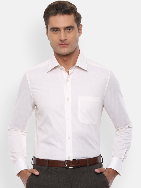 

Louis Philippe Men White Regular Fit Striped Casual Shirt