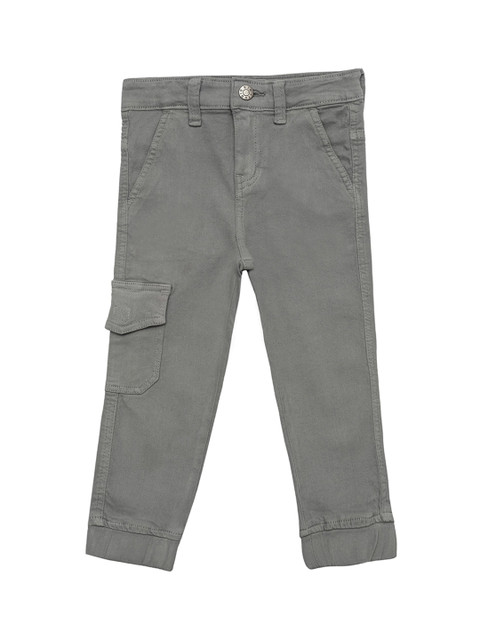 

Kid Studio Boys Grey Relaxed Regular Fit Solid Joggers