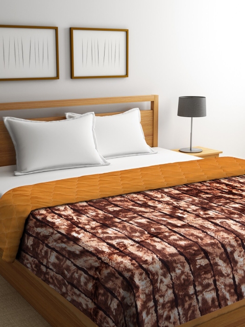 

NEUDIS Brown & Off-White Abstract AC Room 500 GSM Double Bed Quilt