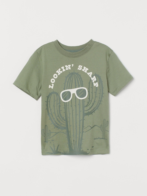 

H&M Boys Green Printed T-shirt