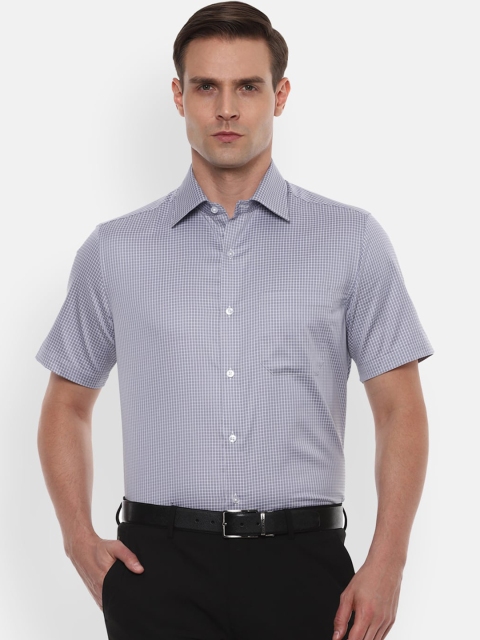 

Louis Philippe Men Grey Regular Fit Striped Casual Shirt