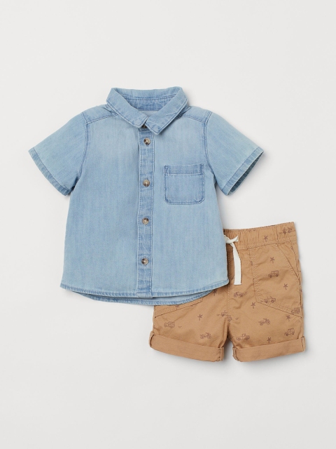 

H&M Boys Blue & Beige 2-Piece Cotton Set