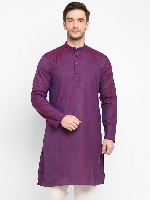

Hangup Men Purple Pure Cotton Kurta