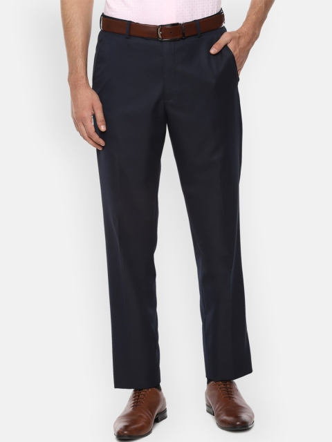 

Van Heusen Men Navy Blue Regular Fit Solid Formal Trousers
