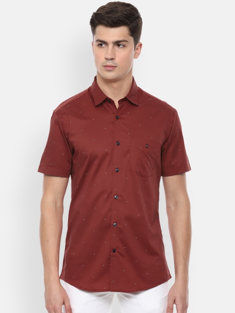 

Louis Philippe Sport Men Maroon Slim Fit Printed Casual Shirt